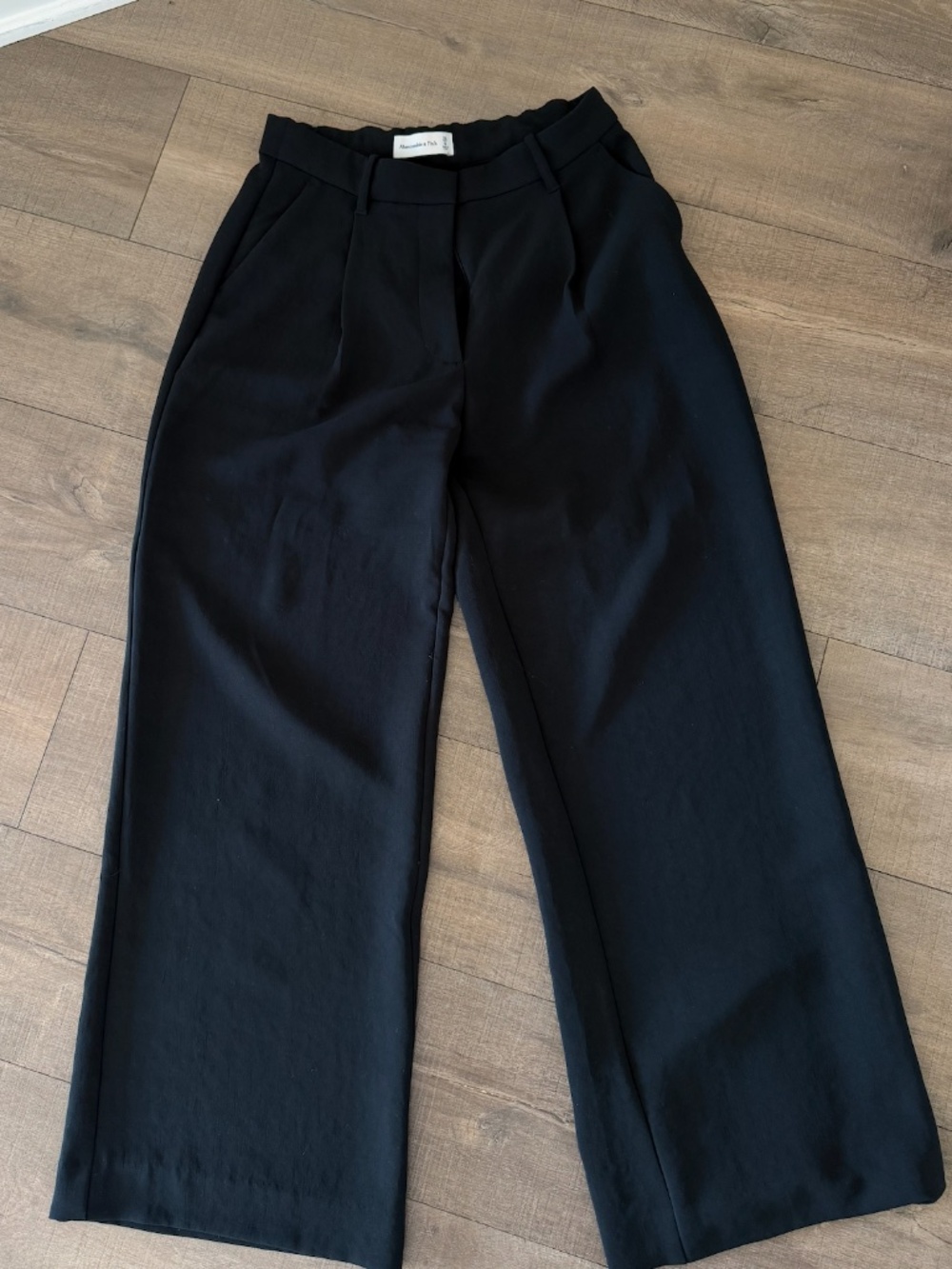 Abercrombie & Fitch Black Wide-Leg Trousers